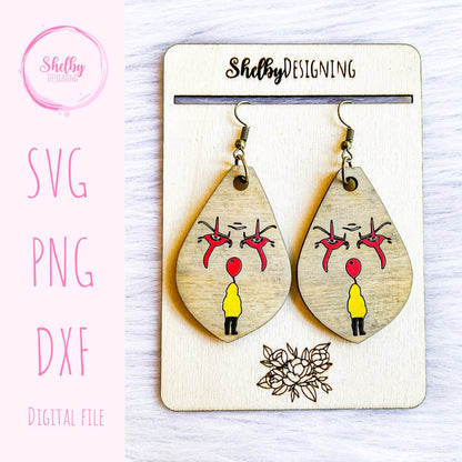 It Inspired Dangle Earrings SVG