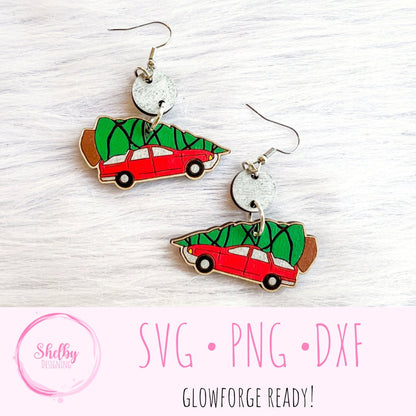 Christmas Vacation Car Tree Dangle Earring SVG