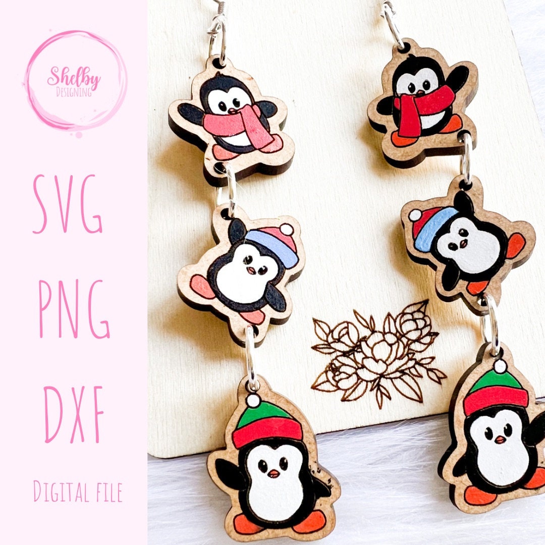 Penguin Dangle Earrings SVG