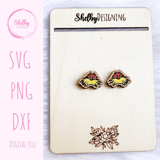 Cute Lorax Stud Earrings SVG