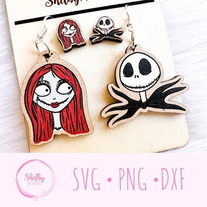 Jack & Sally Dangle/Stud Earring SVG