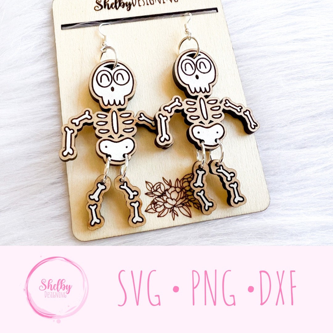 Dangly Skeleton Earrings SVG