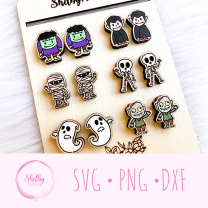 Halloween Monsters Stud Earrings Bundle SVG
