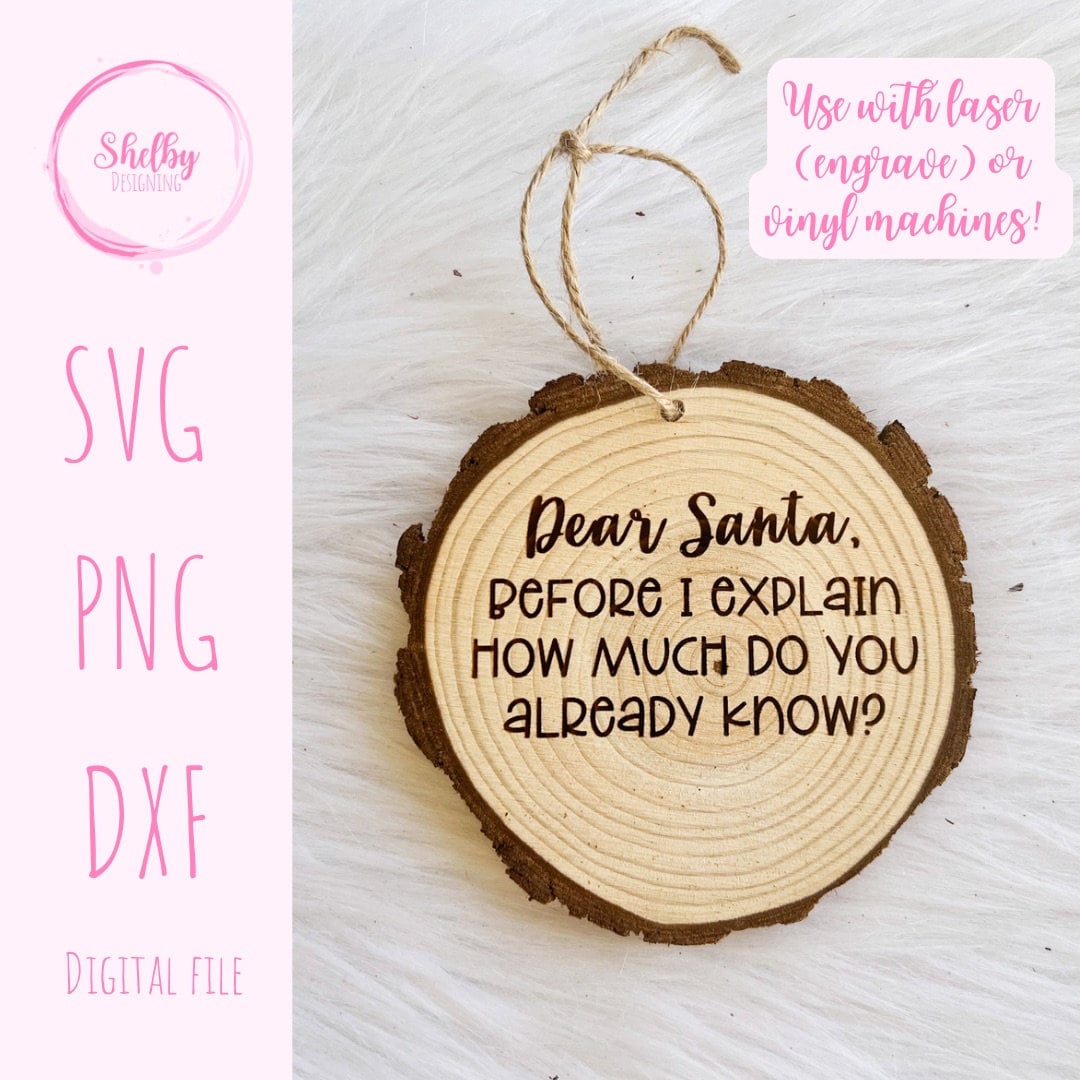 Dear Santa Funny Ornament SVG