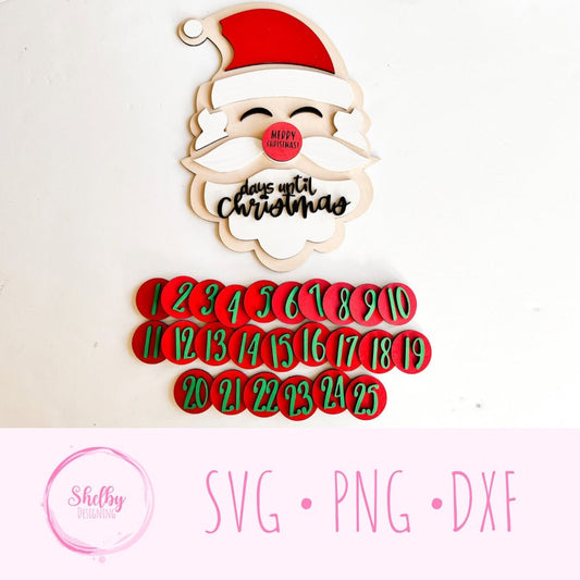 Santa Christmas Countdown Sign SVG