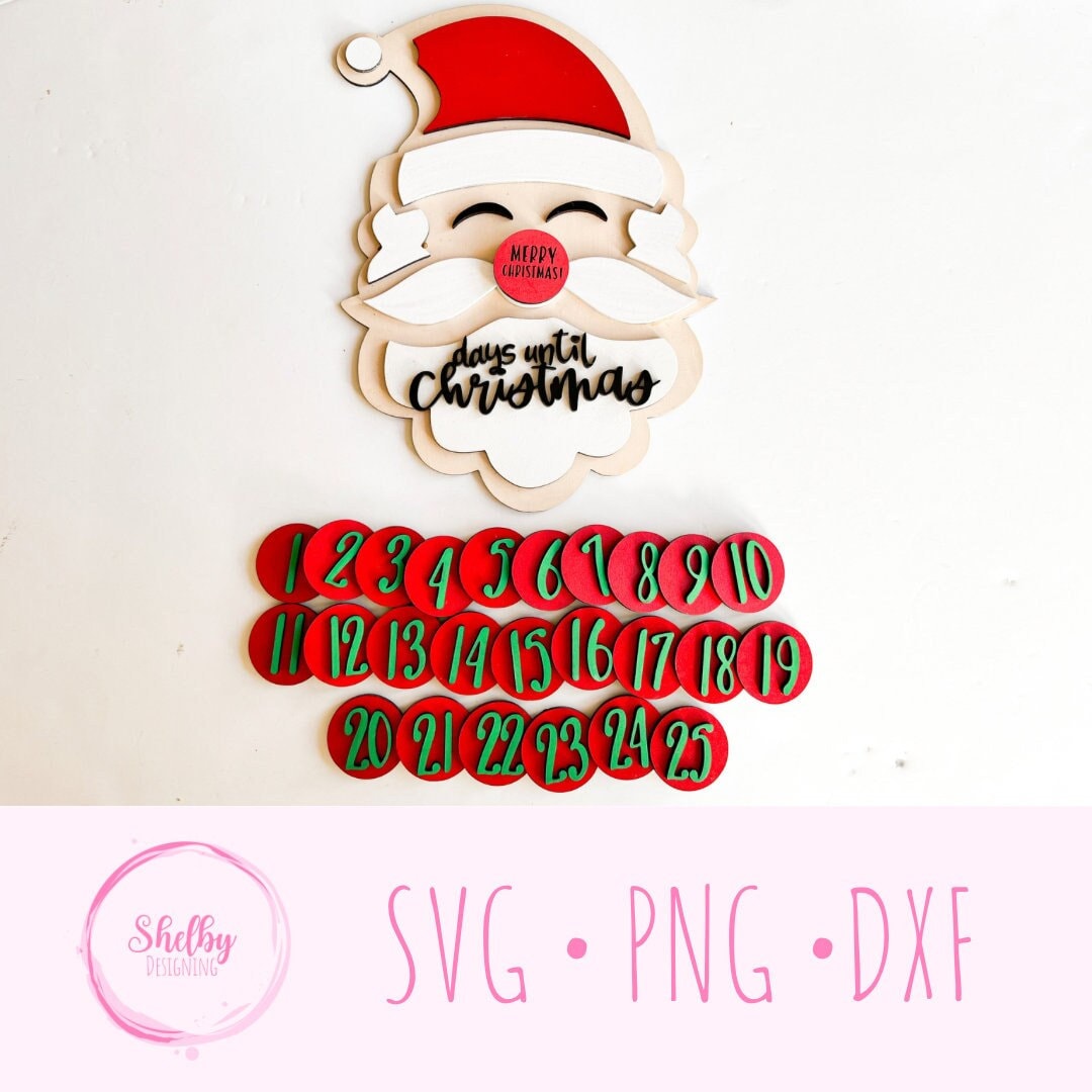 Santa Christmas Countdown Sign SVG