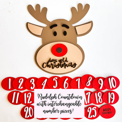 Rudolph Christmas Countdown Sign SVG