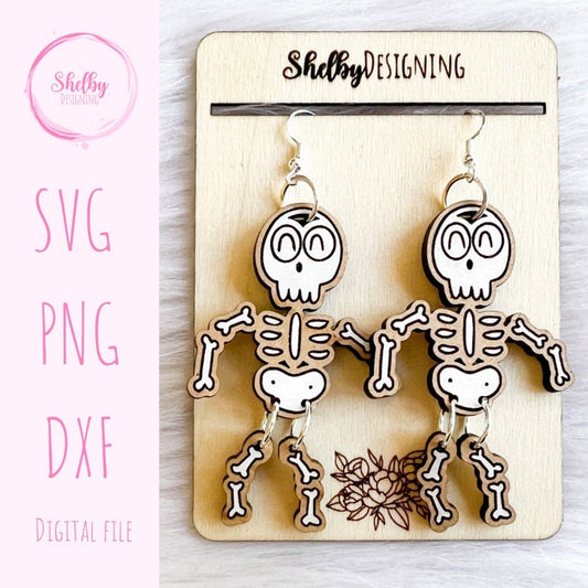 Dangly Skeleton Earrings SVG