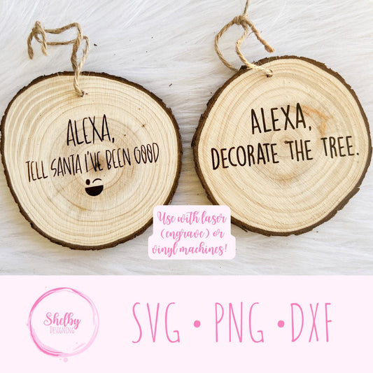 Funny Alexa Christmas Ornament Set SVG