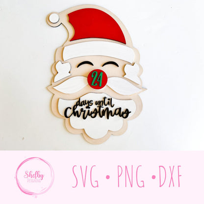 Santa Christmas Countdown Sign SVG