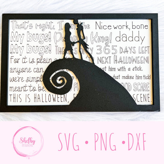 The Nightmare Before Christmas Quote Layered Sign SVG