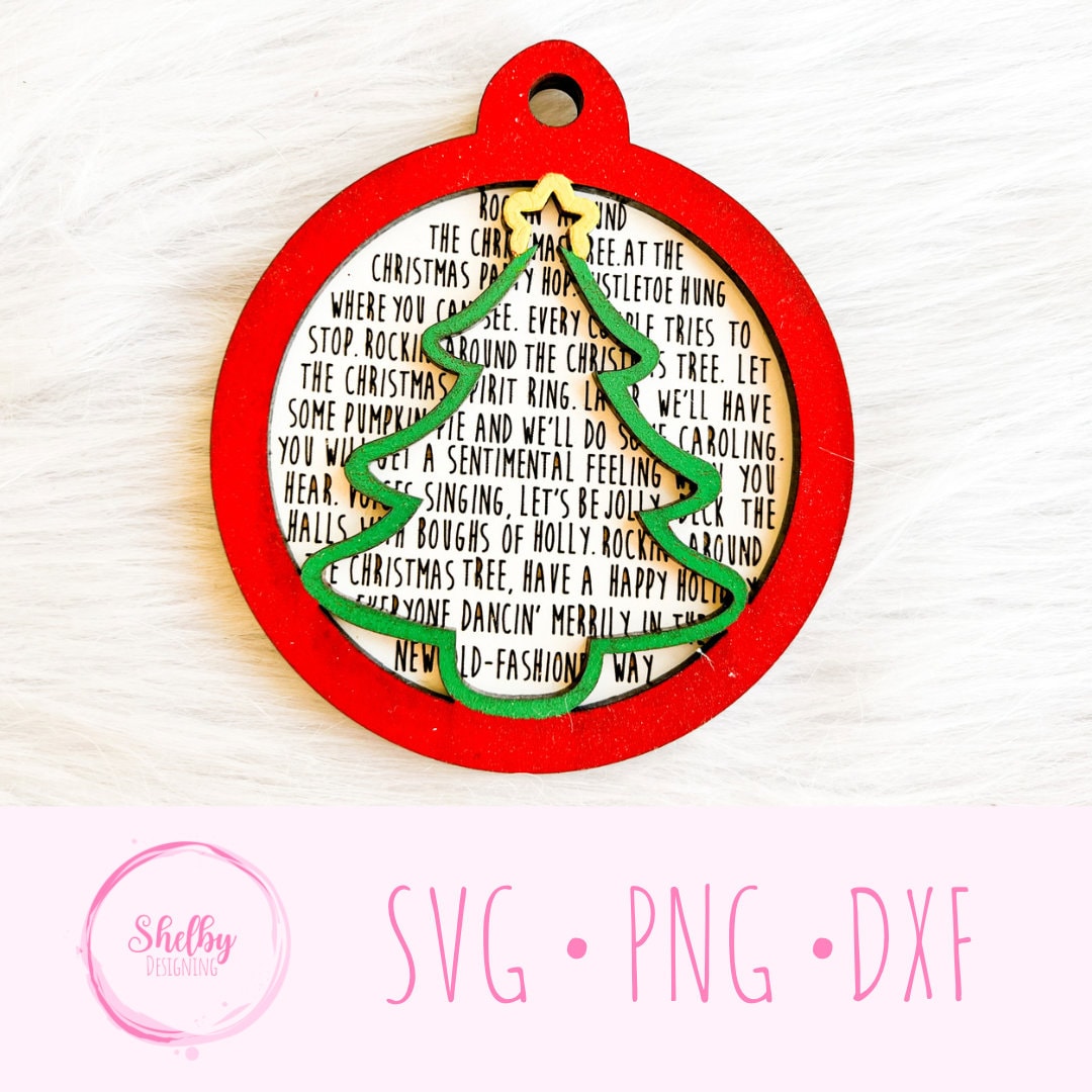 Rockin Around The Christmas Tree Song Layered Ornament SVG