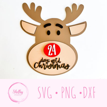 Rudolph Christmas Countdown Sign SVG