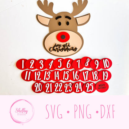 Rudolph Christmas Countdown Sign SVG