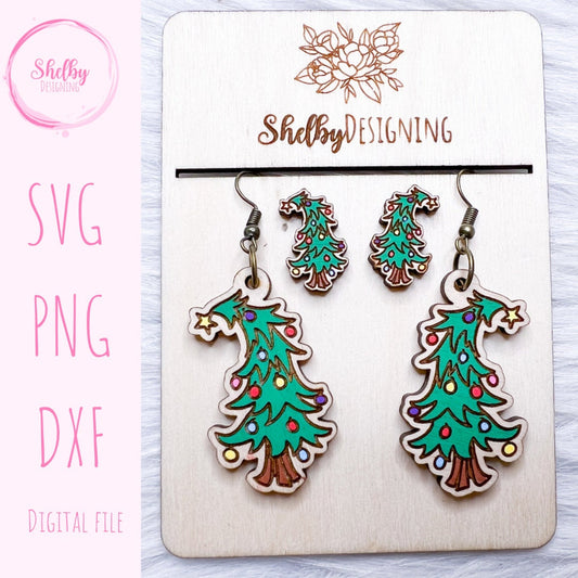 Christmas Whoville Tree Stud/Dangle Earrings SVG