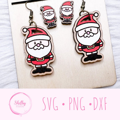 Christmas Santa Claus Stud/Dangle Earrings SVG