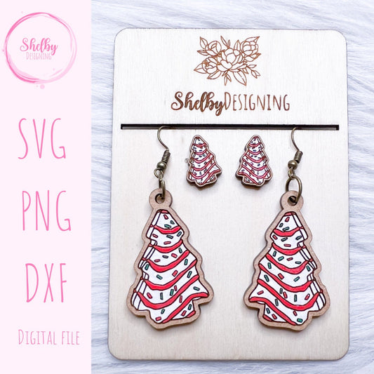 Little Debbie Christmas Snack Cake Dangle/Stud Earrings SVG