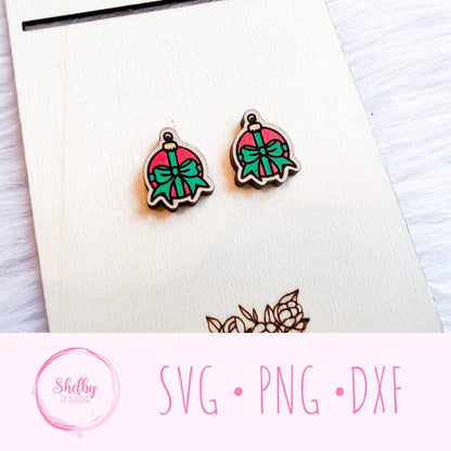 Christmas Present Ornament Stud Earrings SVG