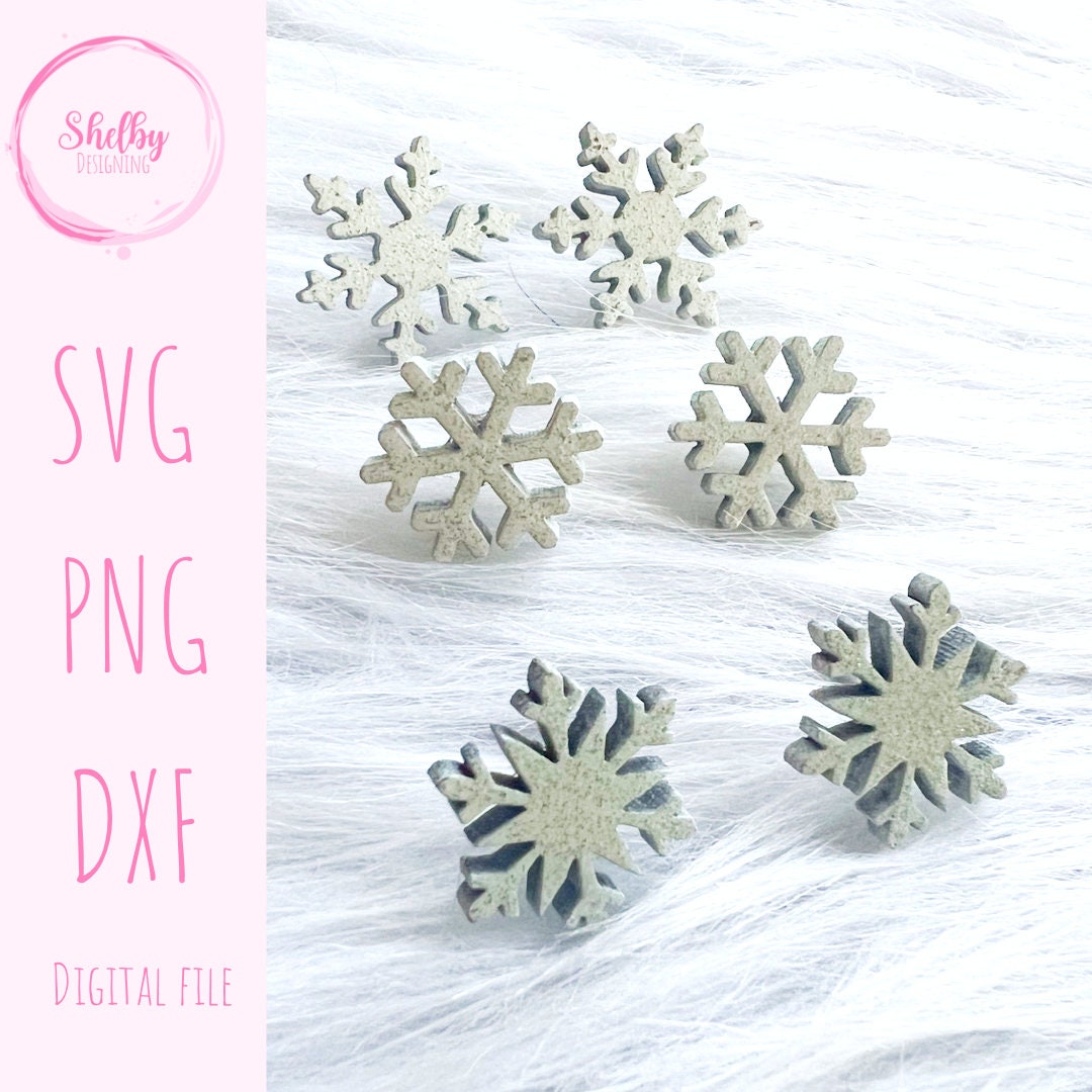 Snowflake Stud Earring Bundle SVG