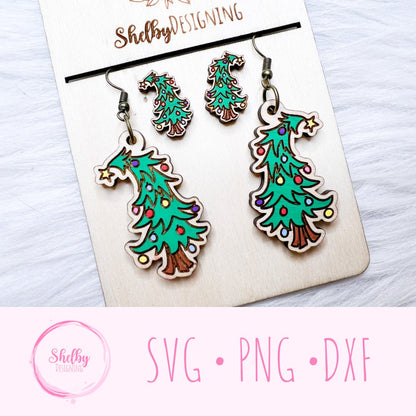 Christmas Whoville Tree Stud/Dangle Earrings SVG