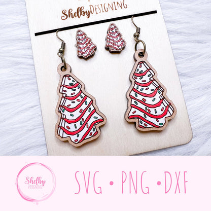 Little Debbie Christmas Snack Cake Dangle/Stud Earrings SVG
