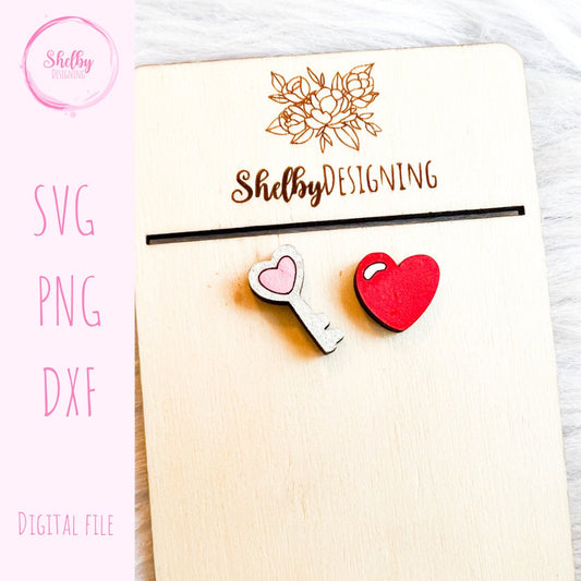 Key To My Heart Stud Earrings SVG