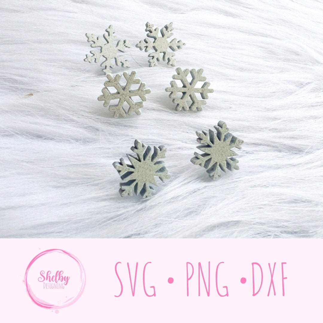 Snowflake Stud Earring Bundle SVG