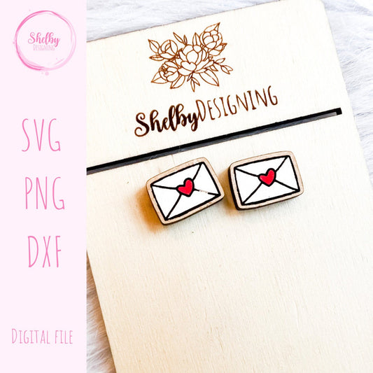 Love Letter Stud Earrings SVG