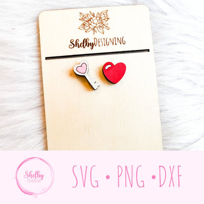 Key To My Heart Stud Earrings SVG