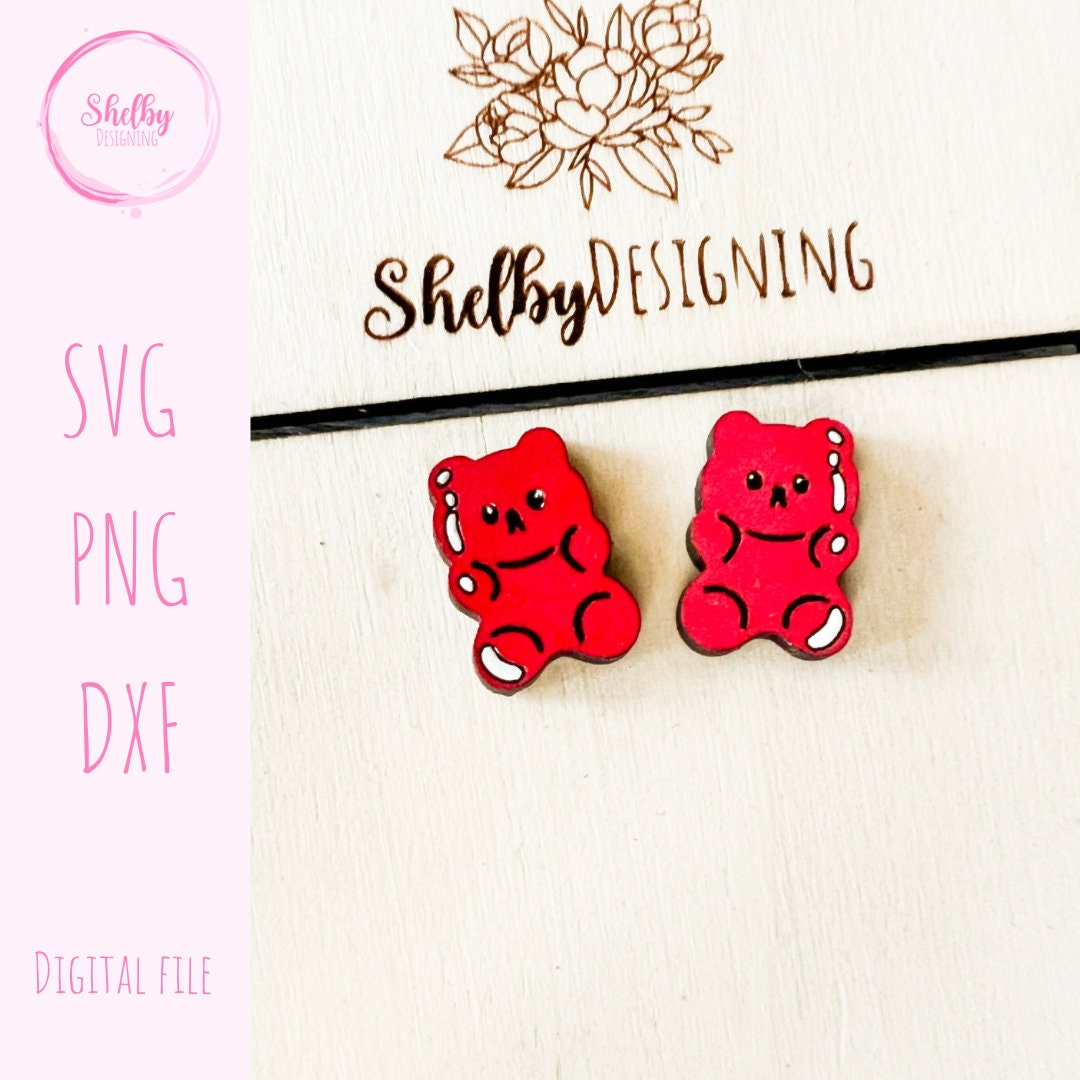 Gummy Bear Inspired Stud Earring SVG