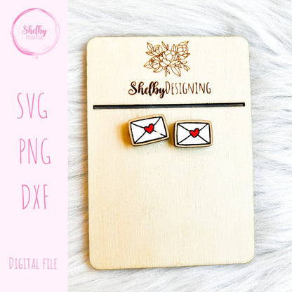 Love Letter Stud Earrings SVG