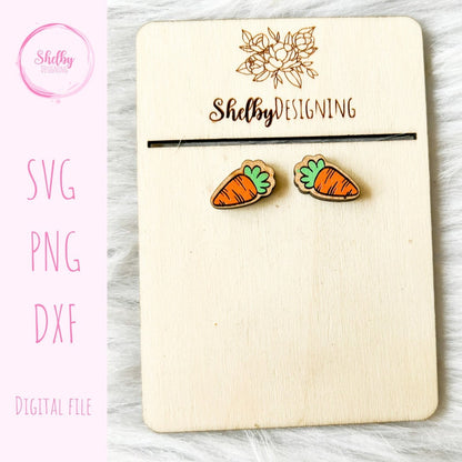 Easter Carrot Stud Earrings SVG