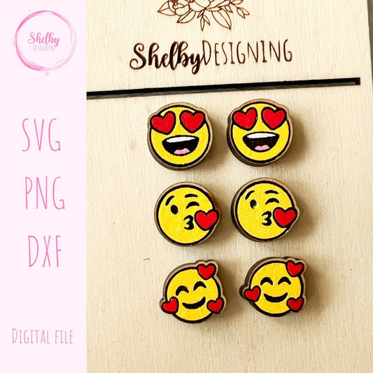 Heart Emoji Stud Earring Set SVG