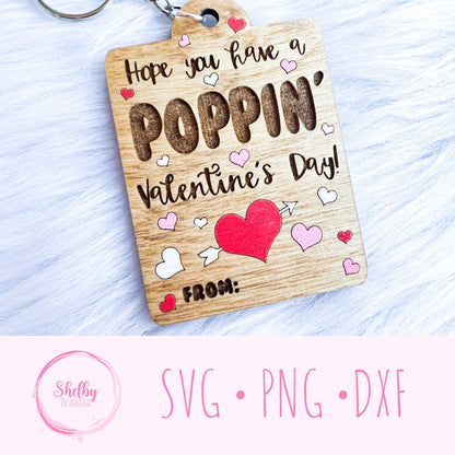 Glowforge Valentines Day Poppin' Card SVG
