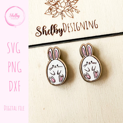 Bunny Easter Egg Stud Earrings SVG