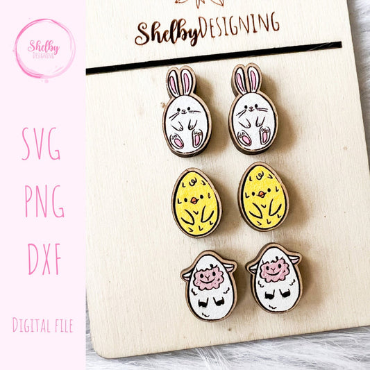 Easter Egg Stud Bundle Earrings SVG