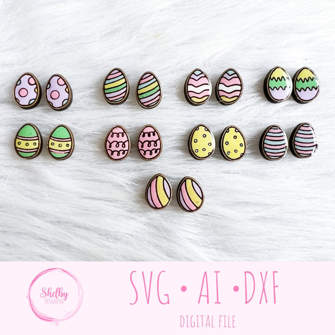 Easter Egg Stud Earring Bundle SVG