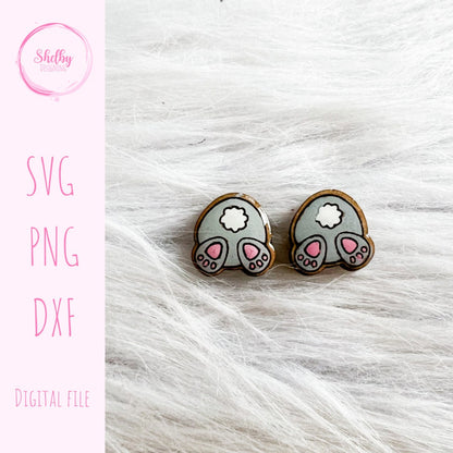 Bunny Bum Stud Earrings SVG