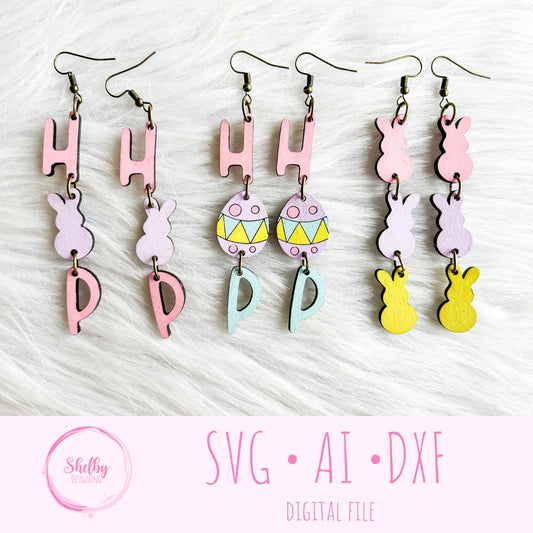 Hop Easter Dangle Earrings BUNDLE SVG