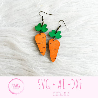Cute Carrot Dangle Earrings SVG