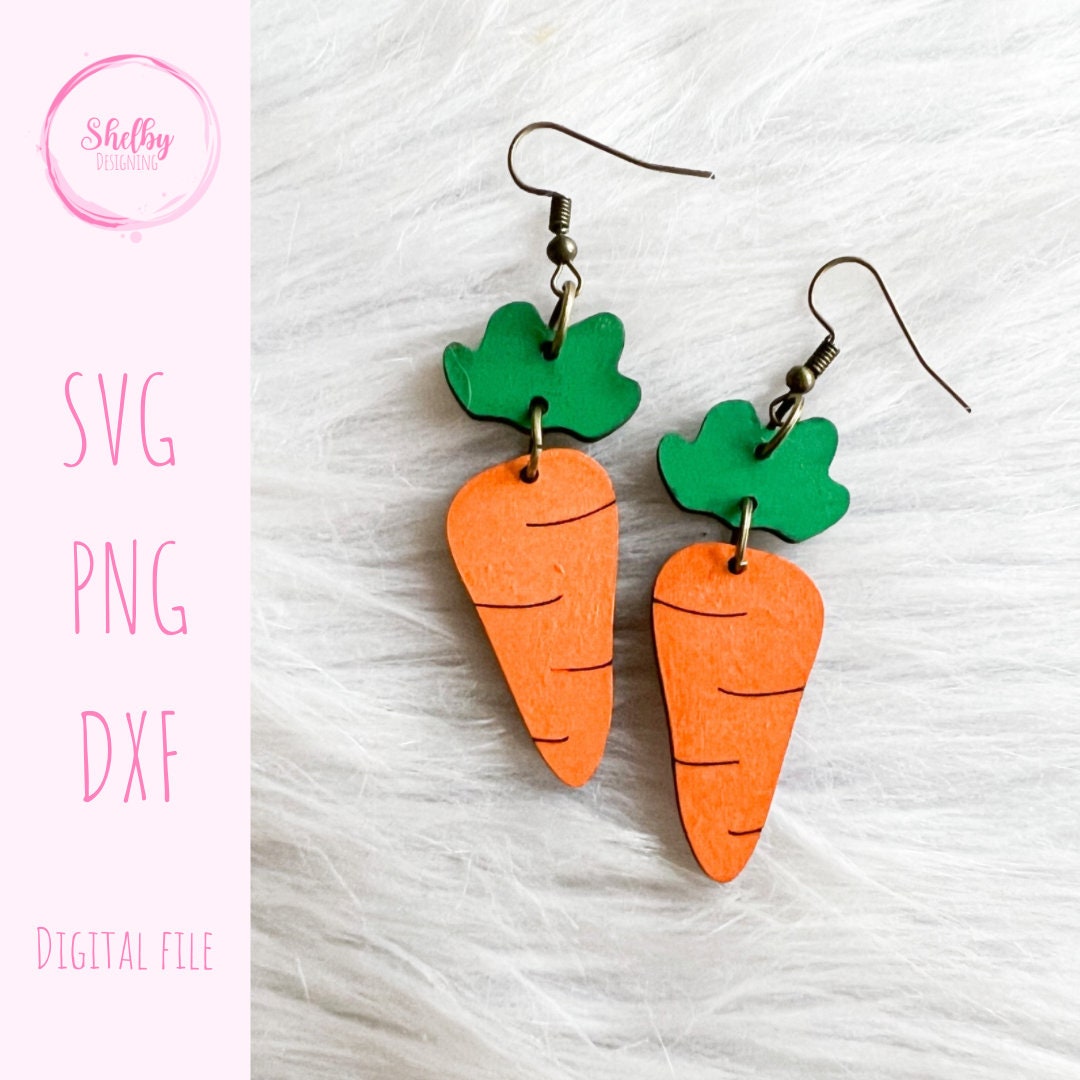 Cute Carrot Dangle Earrings SVG