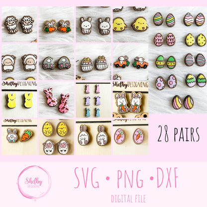 Easter/Spring Stud Earrings Bundle SVG