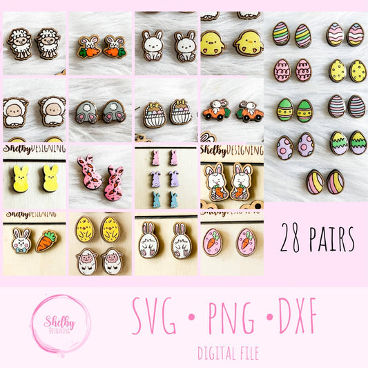 Easter/Spring Stud Earrings Bundle SVG
