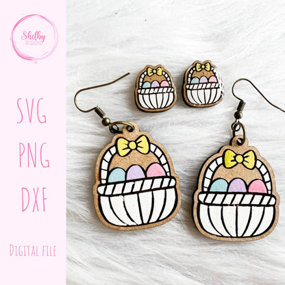 Easter Basket Stud/Dangle Earrings SVG