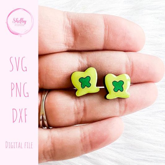 St Patricks Day Lucky Charm Marshmallow Stud Earrings SVG