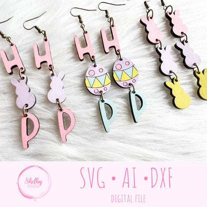 Hop Easter Dangle Earrings BUNDLE SVG