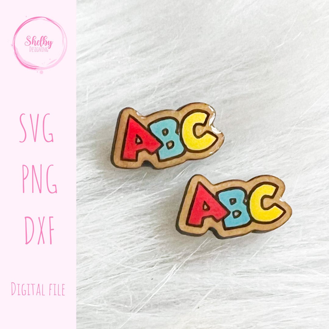 ABC Alphabet Stud Earrings SVG