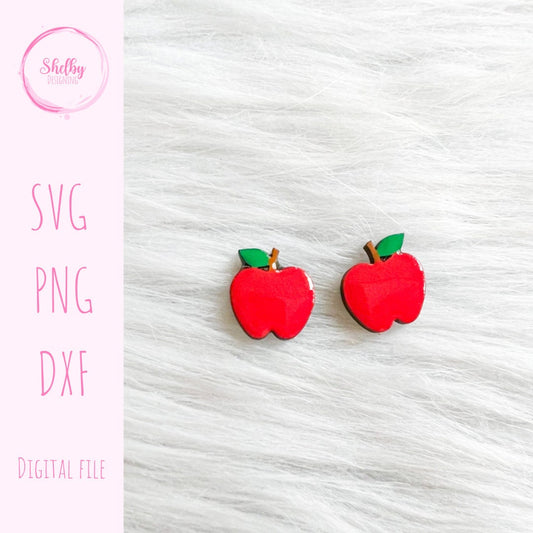 Simple Apple Stud Earrings SVG