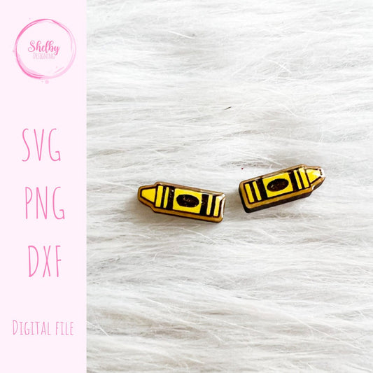 Simple Crayon Stud Earring SVG