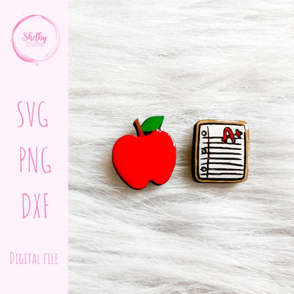 School Apple A Plus Mix n Match Studs SVG